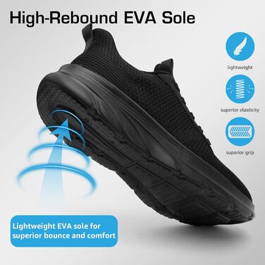 Чоловічі Slip-On кросівки DimaiGlobal без шнурівків: легкі, дихаючі, для занять спортом та відпочинку, розмір 40 EU, чорний колір