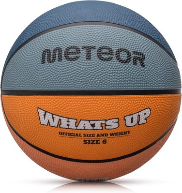 Дитячий баскетбольний м'яч meteor Whats UP, розміри 1-7, м'який, для дітей 4-8 років, навчальний, синьо-помаранчевий