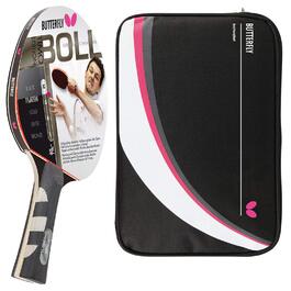 Тенісний стіл Butterfly® Timo Boll Platin 85025 | Професійний ракетковий комплект для настільного тенісу | Змагальний стіл для досвідчених гравців | Сертифіковане покриття Pan Asia ITTF | Анатомічна форма ручки (в комплекті з чохлом DC2)