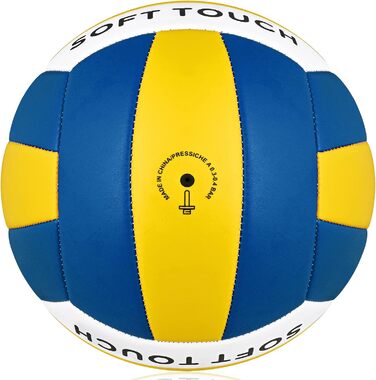 Волейбольні м'ячі Wuzfully Soft Touch для залу та пляжу, розмір 5, блакитно-жовті