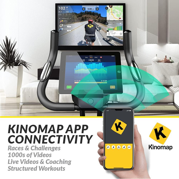 Велотренажер Bluefin Fitness Tour Lite для дому, складаний, магнітний, сумісний з Kinomap, сірої кольору