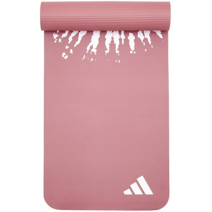 Килимок для йоги Adidas Tie-Dye – 10 мм NBR, нековзний, для захисту суглобів, з ручкою, товстий килимок для пілатесу та фітнесу, 183x61 см (світло-рожевий)