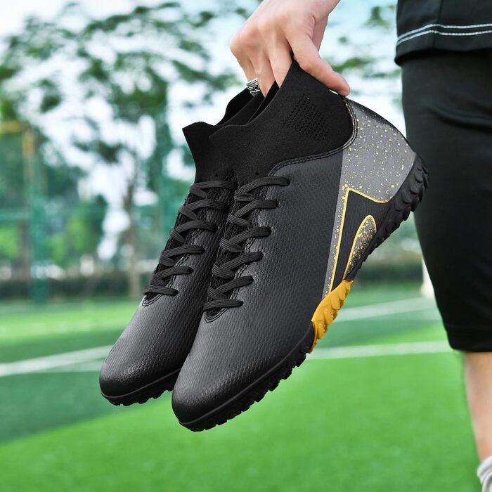 Бутси для футболу: чоловічі, жіночі, дитячі. Підходять для штучного газону, залу, тренувань. AG, FG, TF. Розмір 39 EU, чорний (2309t Tf)
