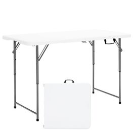 Складний стіл для кемпінгу COSTWAY, регульована висота, 120x60x74.5 см, з ручкою для перенесення - для пікніка, весіль, вечірок