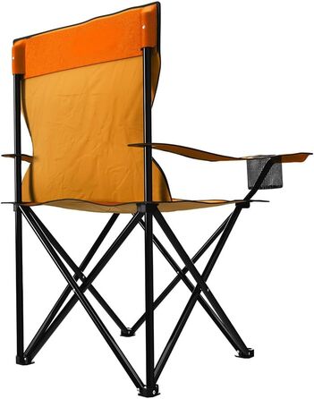 Складний стілець 24MOVE® для кемпінгу, риболовлі та відпочинку на природі з підстаканником. Зручний, компактний, з поліестеру, оранжевого кольору.