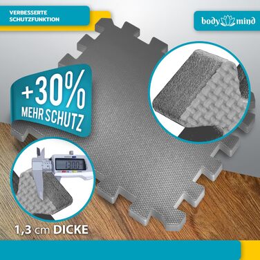 Захисні мати для підлоги XXL набір; Фітнес-килимок пазл для тренувань; Килимок під тренажери, гімнастичний килимок, спортивний килимок для спортзалу, гаража, підлоги (2 м², Сірий)