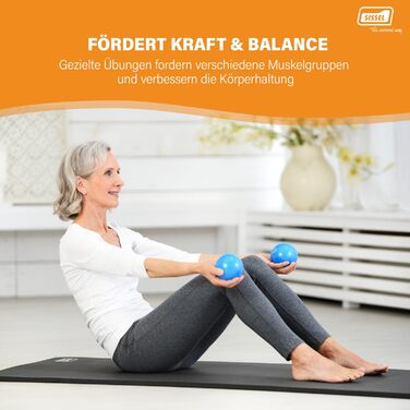 Сет з 2 тонізуючих м'ячів SISSEL Pilates 900 г, для балансу та сили, універсальні для тренування рук, плечей та верхньої частини тіла, компактні, ефективні, колір