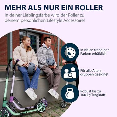 Самокат HUDORA BigWheel 205 Advanced алюмінієвий, до 100 кг, складаний, для дітей, підлітків і дорослих