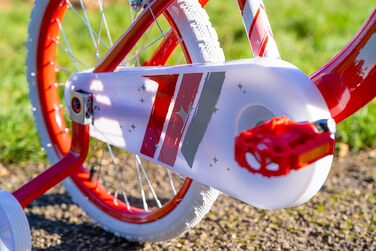 Дитячий велосипед Huffy Glimmer 18 дюймів червоний для дівчаток 6-8 років, легка швидка збірка, зі стабілізаторами