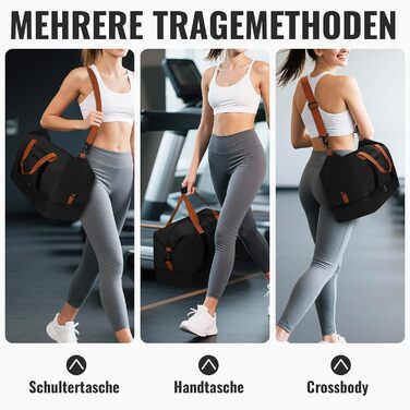 Спортивна сумка-рюкзак для чоловіків та жінок з відділенням для взуття та мокрих речей, велика місткість, легка, водонепроникна, чорна