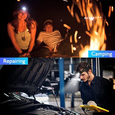 LED налобний ліхтар Lsnisni 2000 люменів (2 шт./1 шт.), 6 режимів, водонепроникний IPX5, з акумулятором для кемпінгу, бігу, риболовлі, дітей та дорослих