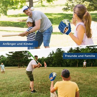 Рукавиця для бейсболу та софтболу дитяча/доросла, з м'ячем, 12.5 дюймів (синьо-біла)