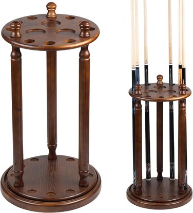 Стійка для київ для більярдних київ Collapsar – 9 відділень, масивна деревина, підлоговий тип (темно-волоський горіх)