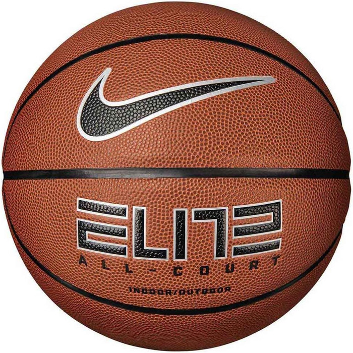 Баскетбольний м’яч Nike Elite All Court 8, розмір 7, амбер/чорний/металік, універсальний, преміум-якість