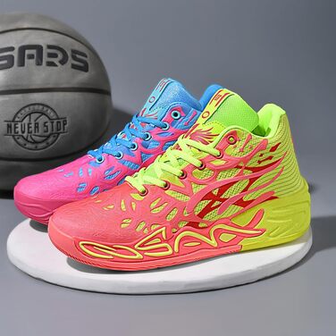 Баскетбольне взуття для чоловіків, антиковзаюче, зносостійке, модне спортивне взуття, великі розміри, червоно-зелене (41 EU, Yuanyang)