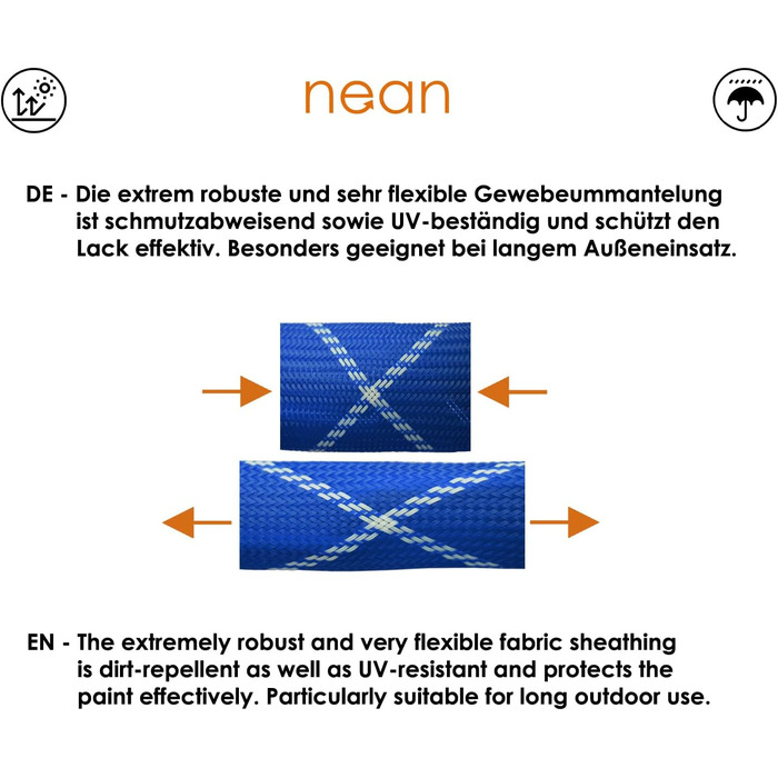 Надійне велозамок Nean з кодом, 6x6x900 мм, сталевий ланцюг, синій