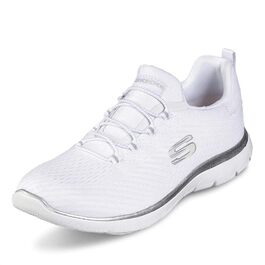 Кросівки жіночі Skechers 149036-BKLB білі сітчасті з срібною обробкою, 37 EU