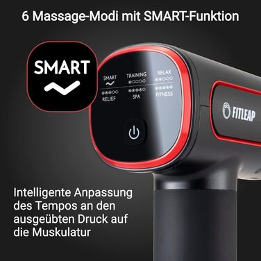 Масажний пістолет Fitleap Pro з 6 насадками та 6 режимами, 3200 об/хв, USB-C, для масажу м'язів шиї, спини, плечей і ніг