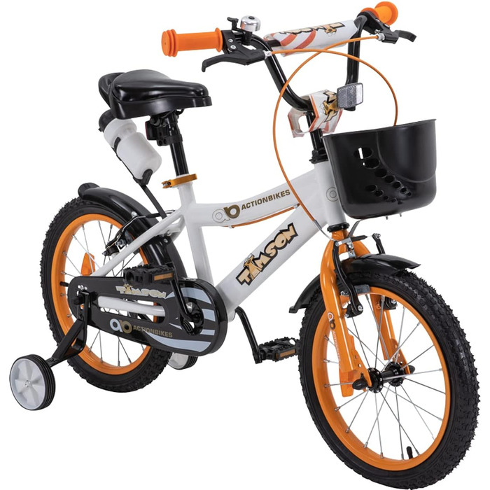 Дитячий велосипед Actionbikes Timson 16 дюймів, V-Brake, з крилами, для хлопчиків і дівчаток, від 2 до 9 років