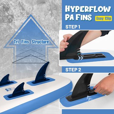 SUP дошка FunWater 320 см надувна, блакитна: з веслом, насосом, рюкзаком, лішем та плавниками – для початківців та досвідчених