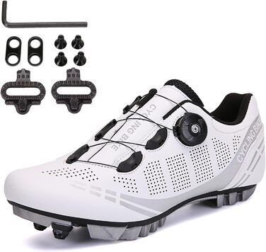 Чоловічі велотуфлі для гірського велосипеда, сумісні з Shimano SPD, 45 EU, білі