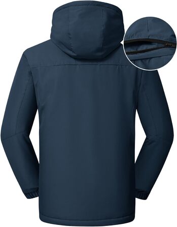 Сніговий костюм Rdruko для чоловіків, водонепроникний, з утепленим флісом, капюшон, для активного відпочинку в горах (Джинсовий синій, XL)