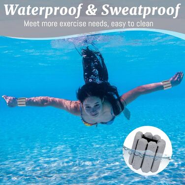 Набір обтяжень для зап'ястя та кісточок Omtofo, 2 шт (по 0,45 кг), Зелений (Сірий), для йоги, танців, пілатесу, аеробіки, кардіо та ходьби