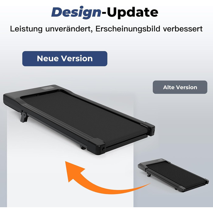 Бігова доріжка Lacuffy Walking Pad з нахилом та AI-тренуванням, керування через додаток, для дому та під стіл, макс. 136 кг, 90 см, чорна