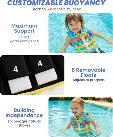 Дитячий жилет для плавання Gogokids для малюків 1-5 років (15-30 кг), блакитний