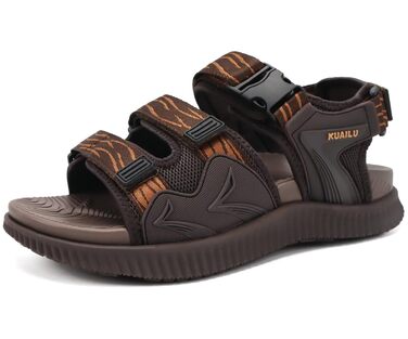 Чоловічі трекінгові сандалі KuaiLu: ортопедичні, зручні, для спорту та активного відпочинку, літні, відкриті, коричневі, 43 EU