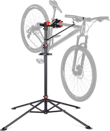 Підставка для велосипеда CXWXC - професійна стійка для ремонту з підставою для інструментів та магнітним відсіком, поворотна та складна, до 30 кг, чорна