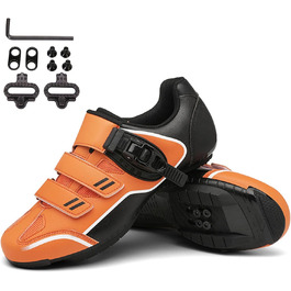 Кросівки для гірського велосипеда MTB (чоловічі/жіночі) з сумісністю SPD, з клітами, помаранчеві, 43 EU