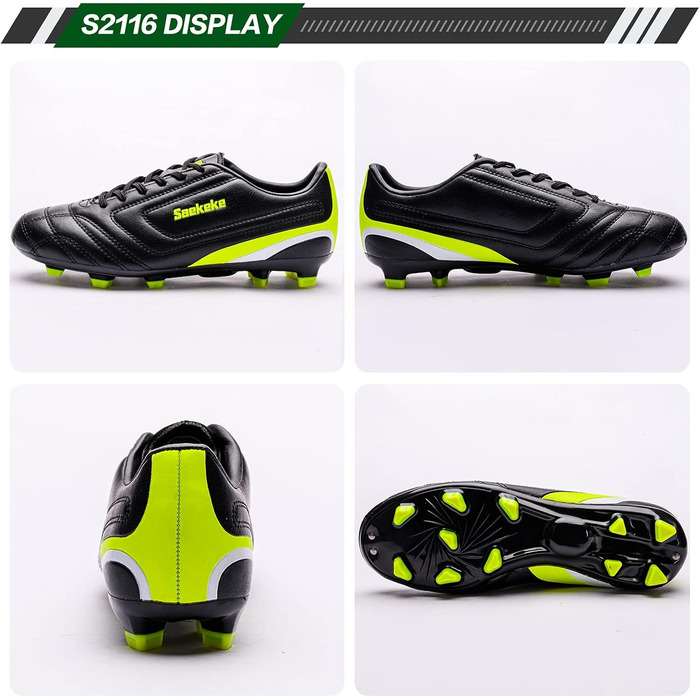 Дитячі футбольні бутси FG для хлопчиків та дівчаток, розмір 32 EU, чорний, модель S2116