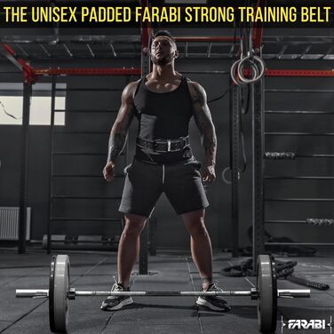 Пояс для пауерліфтингу Farabi Sports з натуральної шкіри 4'' для чоловіків і жінок, для тренажерного залу та бодібілдингу
