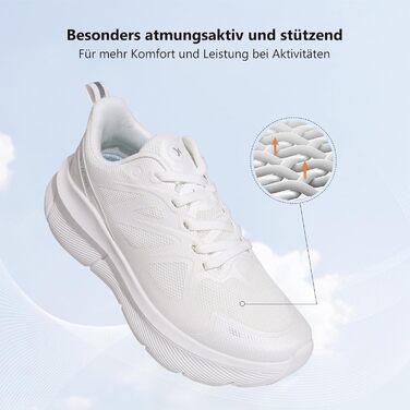 Жіночі кросівки Hawkwell Cloud Zero для ходьби та тенісу, з амортизацією, дихаючі, для спорту, фітнесу, тренувань, бігу, з неслизькою підошвою, для медичного використання (42 EU, білий)