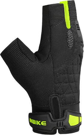 Велосипедні рукавички Inbike напівпальцеві літні, дихаючі з TPR накладками на пальці та Eva Pad, нековзкі, MTB рукавички для чоловіків та жінок MH020 L, чорний/зелений