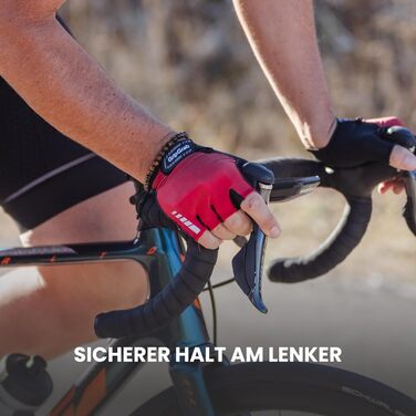 Рукавички велосипедні літні GripGrab Rouleur без пальців, червоні, розмір M - з гелевими вставками для комфорту