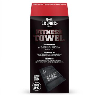 Рушник для фітнесу C.P. Sports: мікрофібра, фіксація, кишеня на блискавці, для тренувань, м'який, великий, 5 кольорів (темно-сірий)