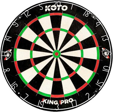 Професійна дартс-мішень KOTO King Pro, офіційний турнірний розмір, африканський сизаль і щетина, тонкий дріт, безскобочна конструкція