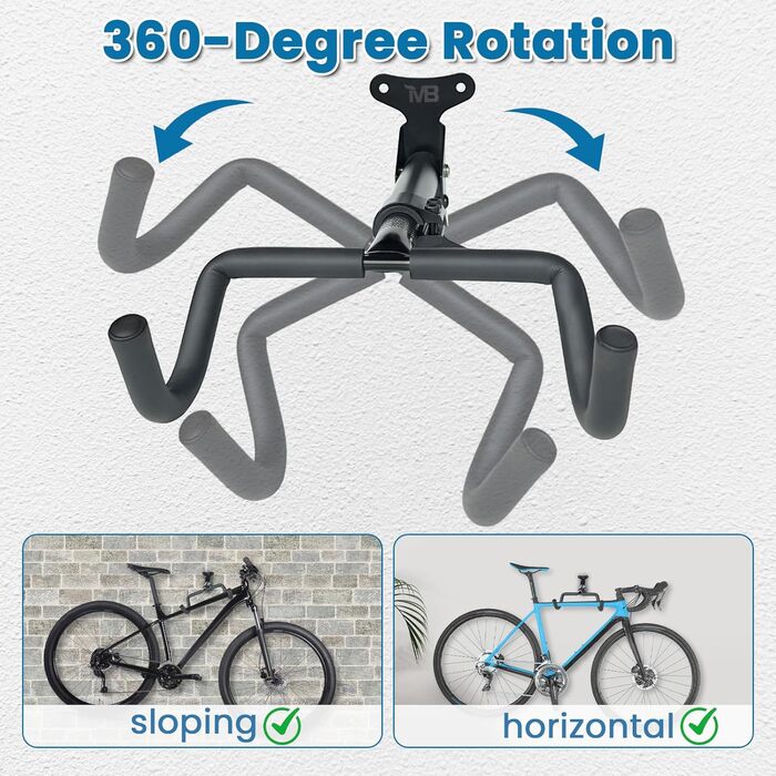 Настінна підставка для велосипеда, регульована, до 30 кг, для гірського, шосейного велосипеда, гаража та квартири