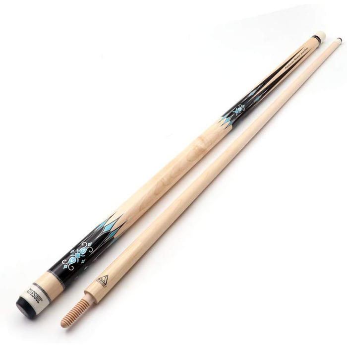 Більярдний кий CUESOUL 56 дюймів, 18 унцій, з 3 подушками, дерев'яне з'єднання, білий