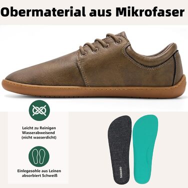 Чоловічі шкарпетки-мокасини Saguaro Noble II - легкі, з широкою переднячкою, підошва Zero-Drop, розмір 36-48 (світло-коричневий)