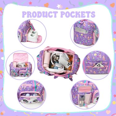 Дитяча спортивна сумка HTgroce для дівчаток з відділенням для взуття. Ідеальна для ночівлі, балету, танців, спорту та подорожей.