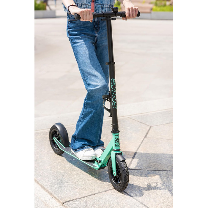 Скутер Raven Roller Cityroller Snug AIR з колесами 200 мм, дзвіночком та тримачем для пляшки (м'ятний)