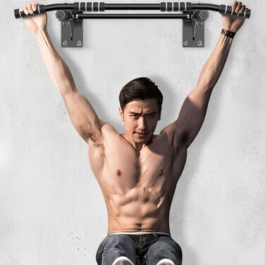 Турнік для підтягувань на стіну, для домашнього спортзалу, чорний (до 200 кг)