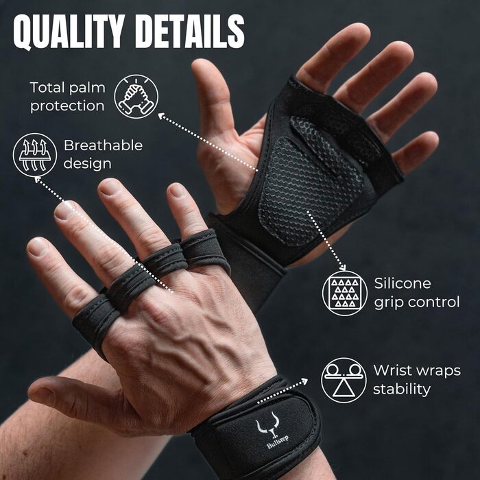 Фітнес рукавички для чоловіків та жінок з підтримкою зап'ястя | Рукавички для тренажерного залу та силових тренувань | Рукавички для кросфіту та важкої атлетики
