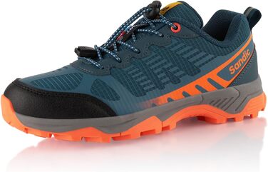 Трекінгові черевики для жінок та чоловіків Fusskleidung® | Дихаючі, для трейлраннінгу та хайкінгу (36 EU, Синій/Помаранчевий)