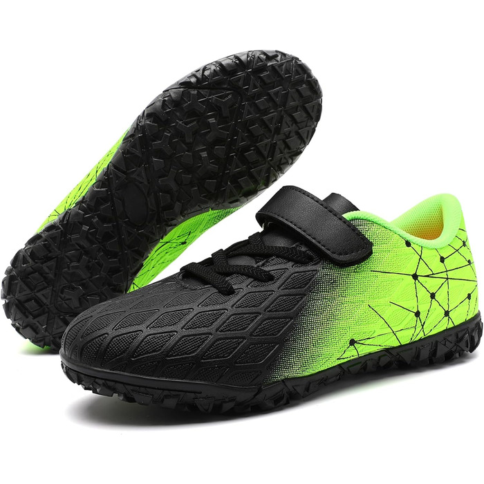 Дитячі футбольні бутси Kinder для залу та вулиці: чорно-зелені, розмір 31 EU