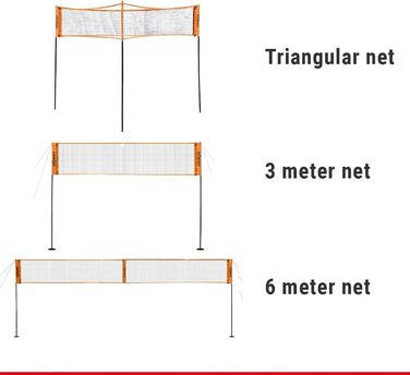 Сітка для волейболу HAMMER SHARKNET 2 в 1, трикутна та класична, регульована висота, для пляжного та класичного волейболу