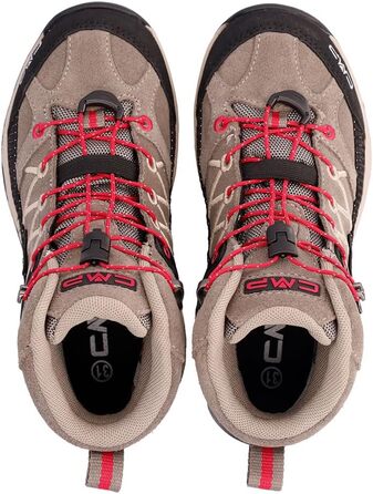 CMP Rigel Mid - Трекінгове взуття для дітей, водонепроникне, 32 EU, кольори Deserto/Carminio